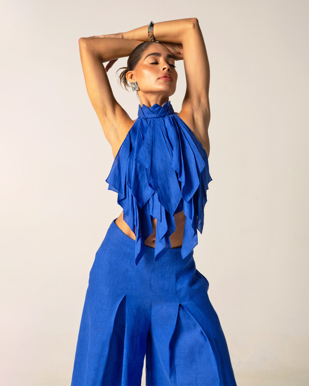 Hojas de Amor Crop Top - Blue