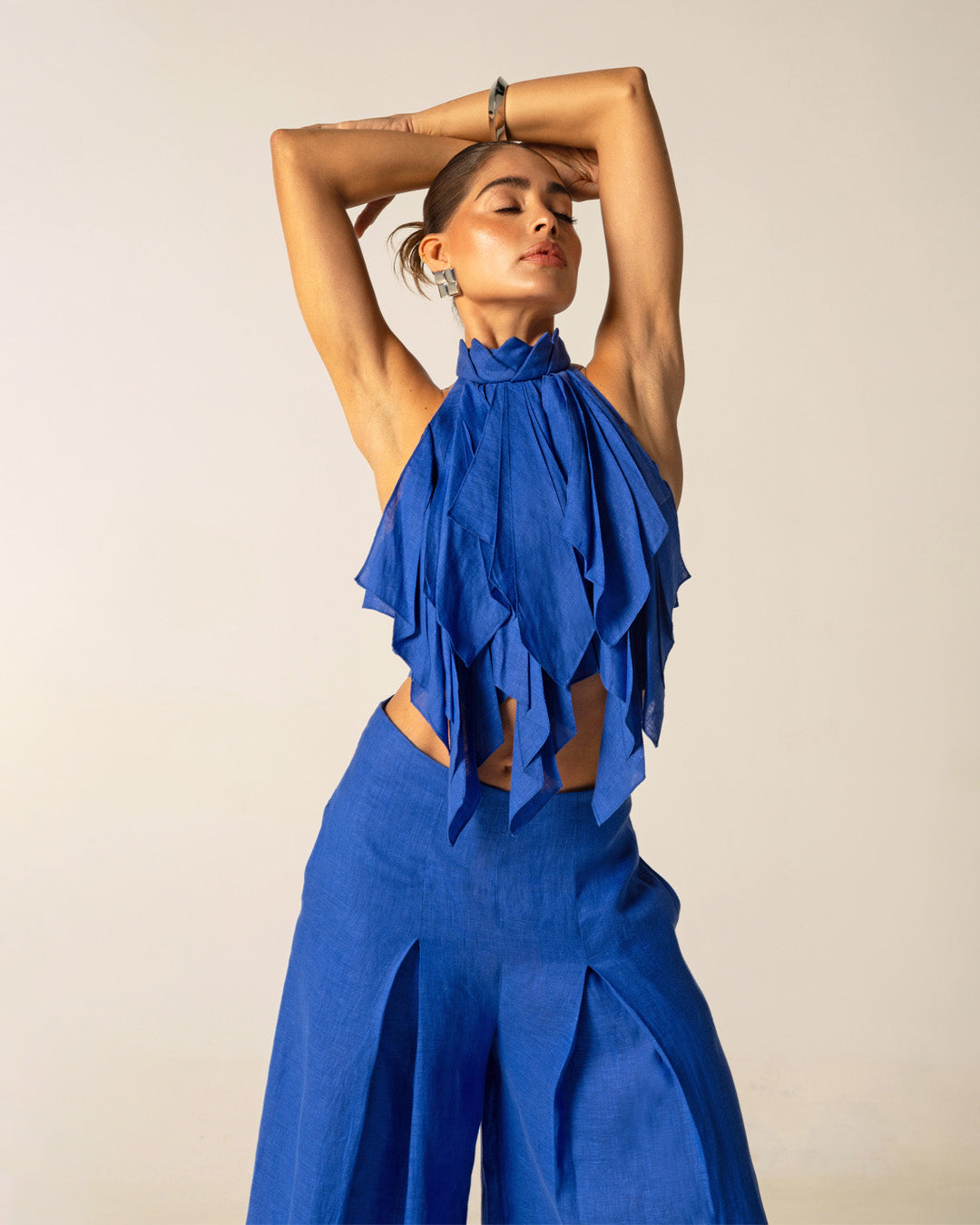 Hojas de Amor Crop Top - Blue