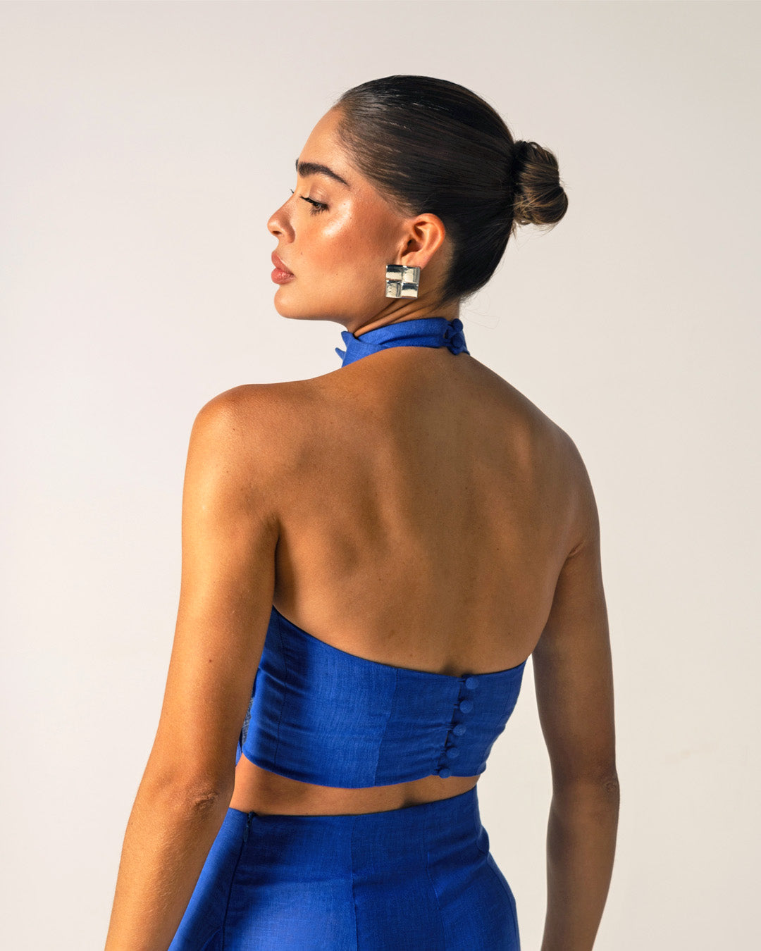 Hojas de Amor Crop Top - Blue