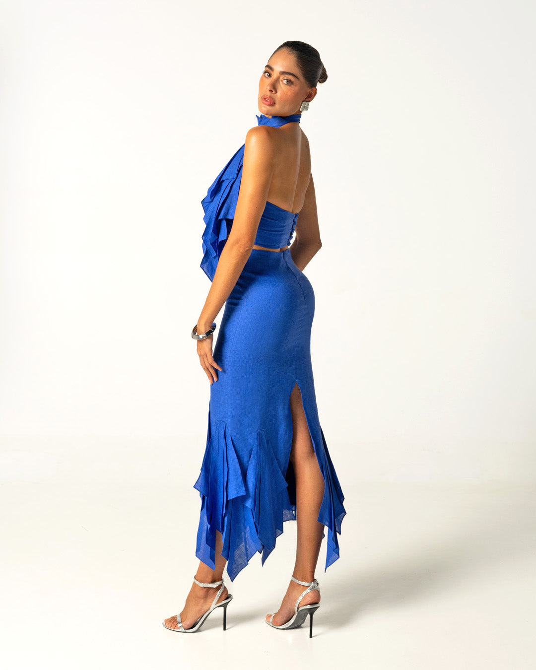 Hojas de Amor Crop Top - Blue