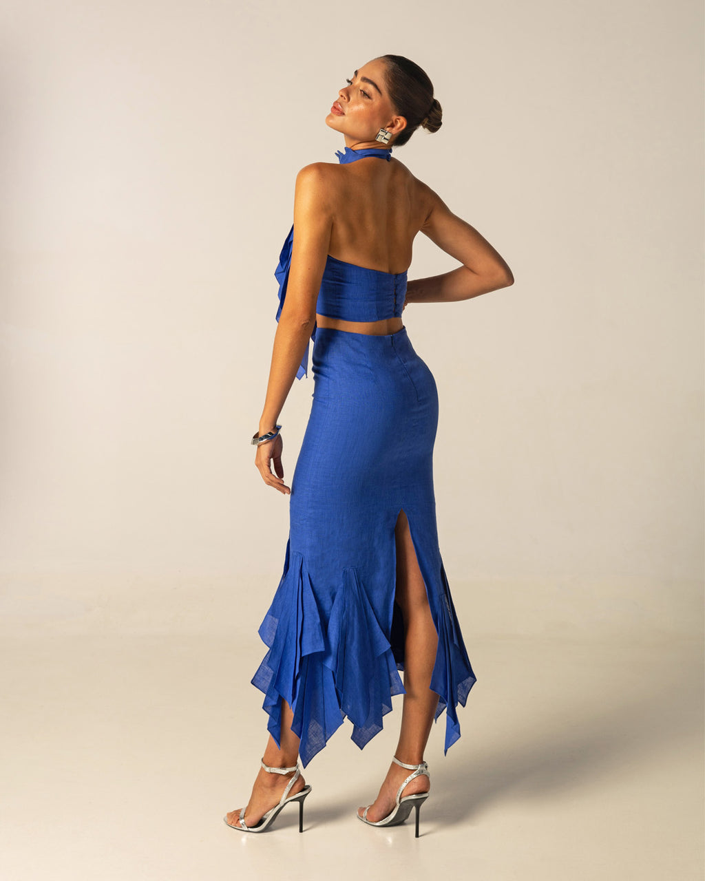 Hojas de Amor Crop Top - Blue