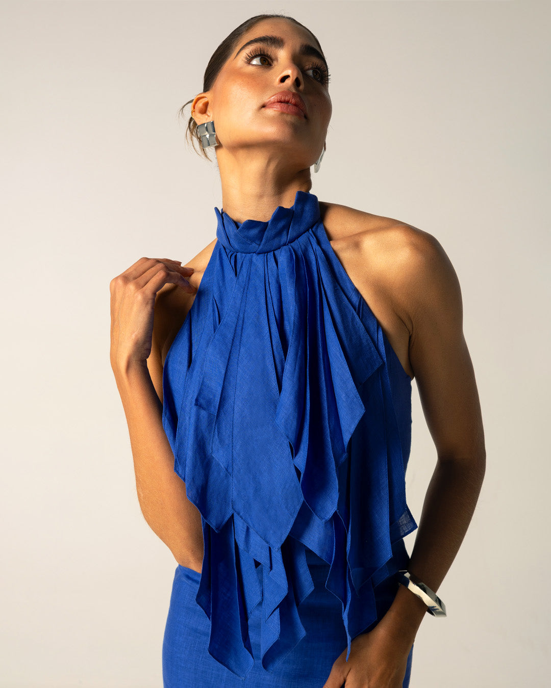 Hojas de Amor Crop Top - Blue