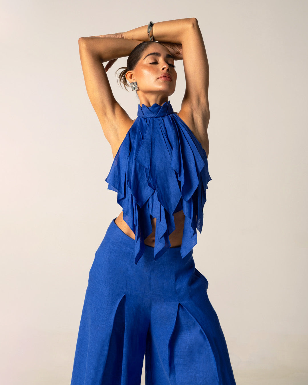 Hojas de Amor Crop Top - Blue