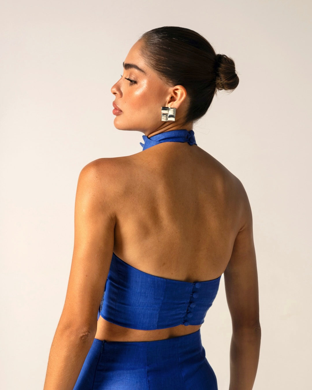 Hojas de Amor Crop Top - Blue