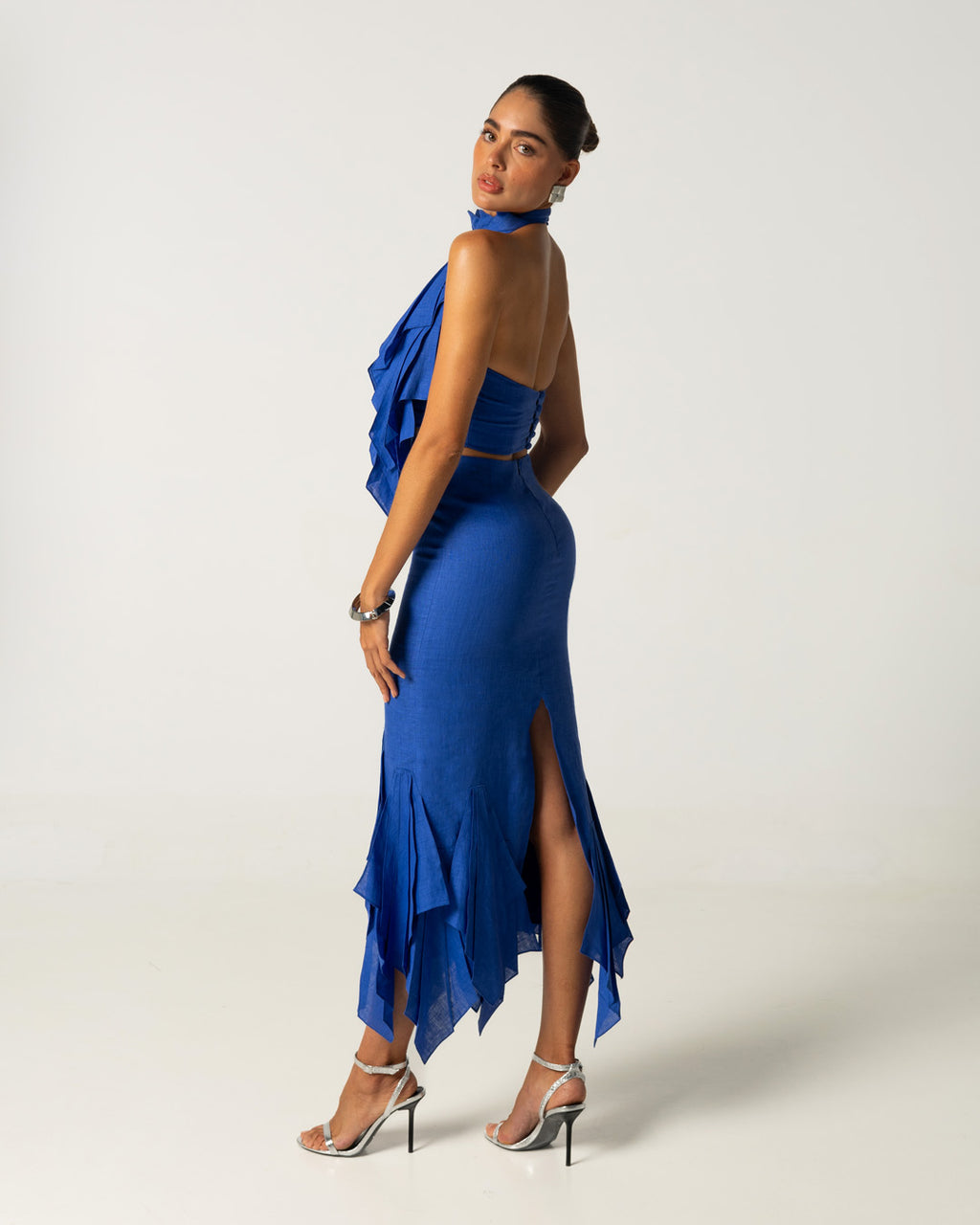 Hojas de Amor Crop Top - Blue