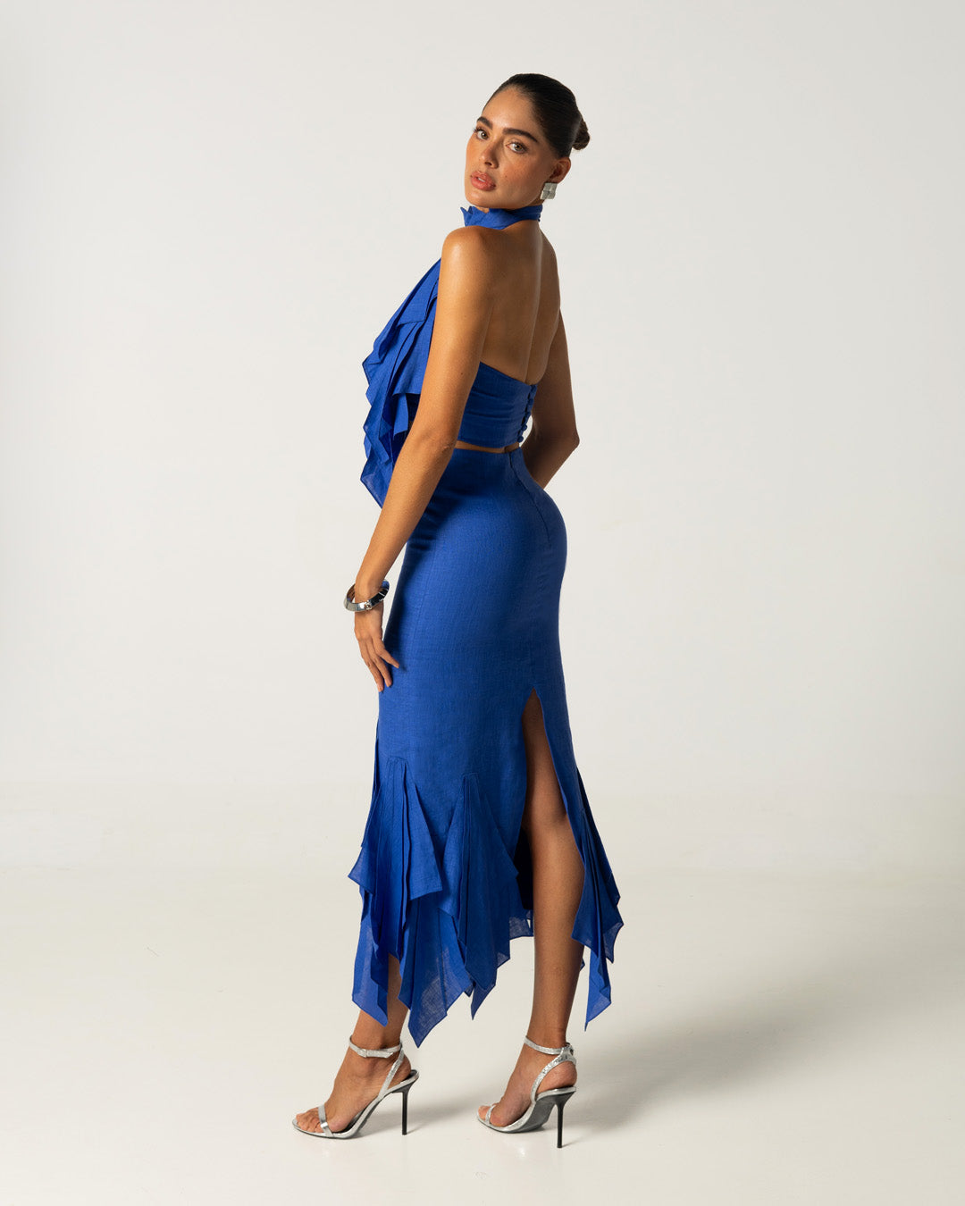 Hojas de Amor Crop Top - Blue